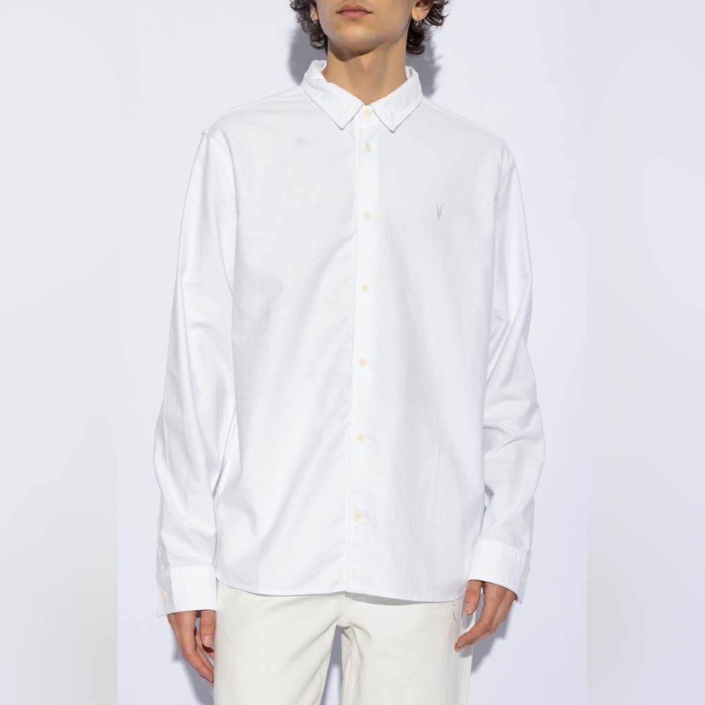 ALLSAINTS Men’s “Hermosa” White Long Sleeve 100% Organic Cotton Size XXL